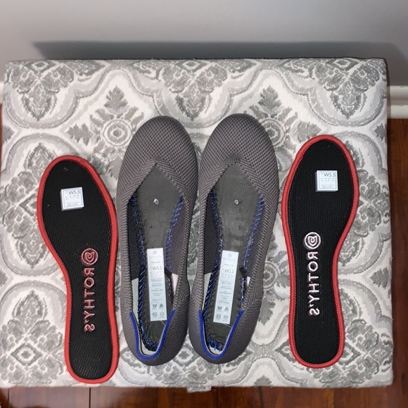 Rothy grey with red inserts ballerina flats Excellent like new condition 5.5 - Picture 10 of 16